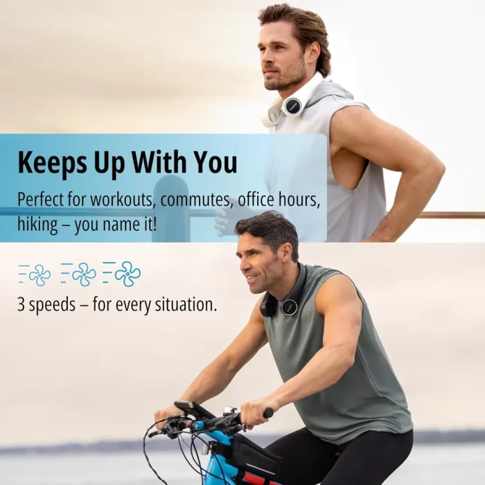 Keeps up with you: workouts, commutes, office hours, hiking — 3 speeds