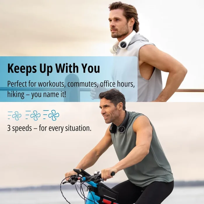 Keeps up with you: workouts, commutes, office hours, hiking — 3 speeds